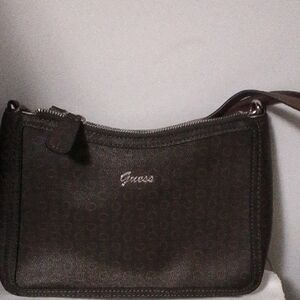 Guess Dark Brown Logo Shoulder Bag